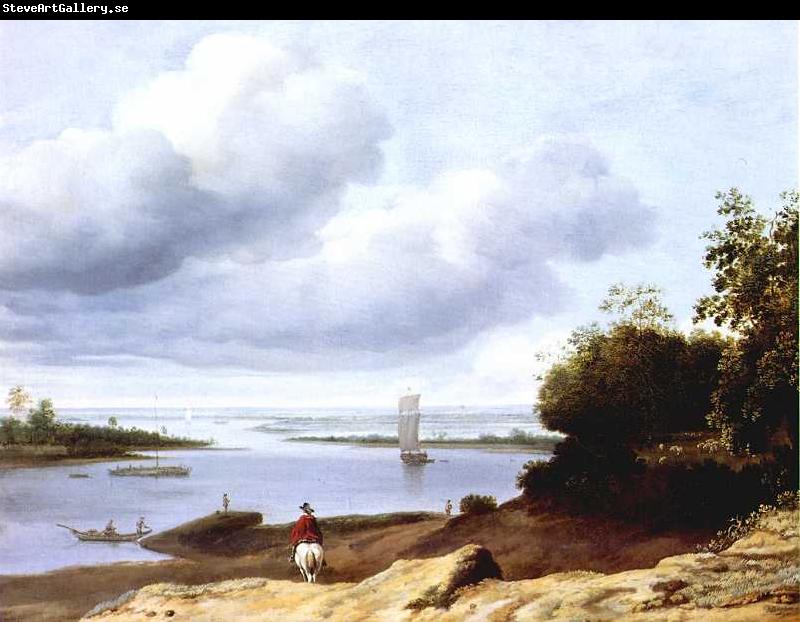 BORSSUM, Anthonie van Extensive River View with a Horseman dgh